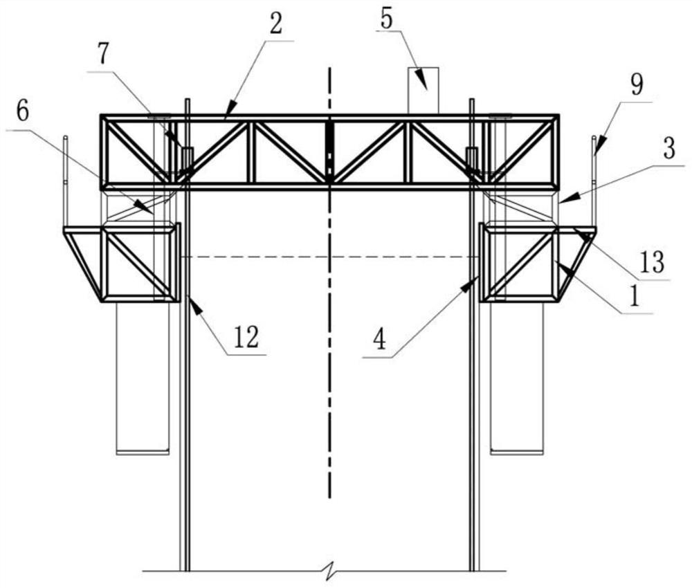 Hydraulic construction method for slip form of concrete gate pier