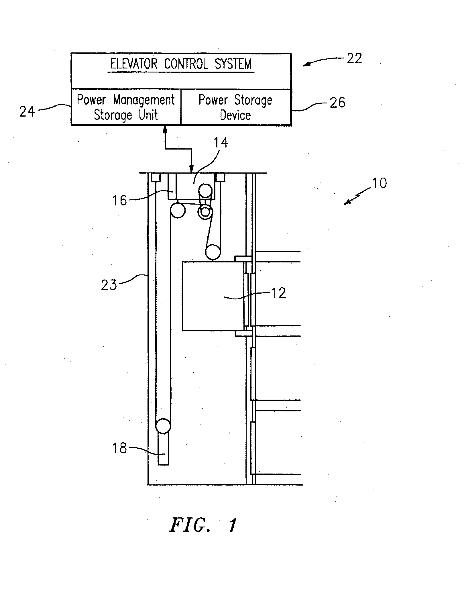 Elevator system with power storage device