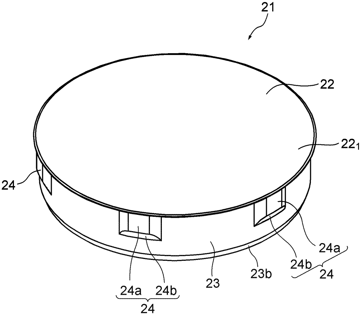 Cap for movement guide device