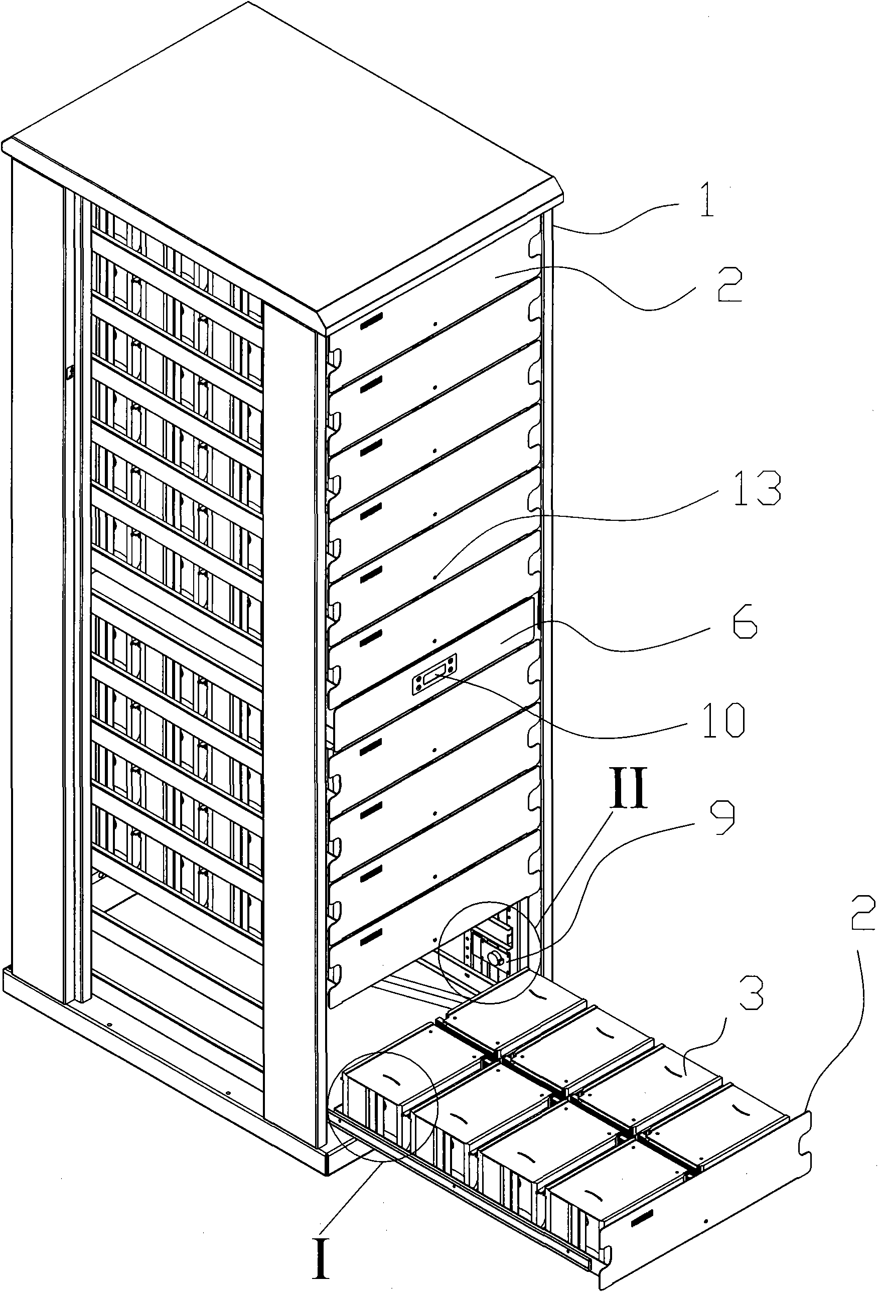 Cassette automatic login device of intelligent compact disc off-line intensive cabinet