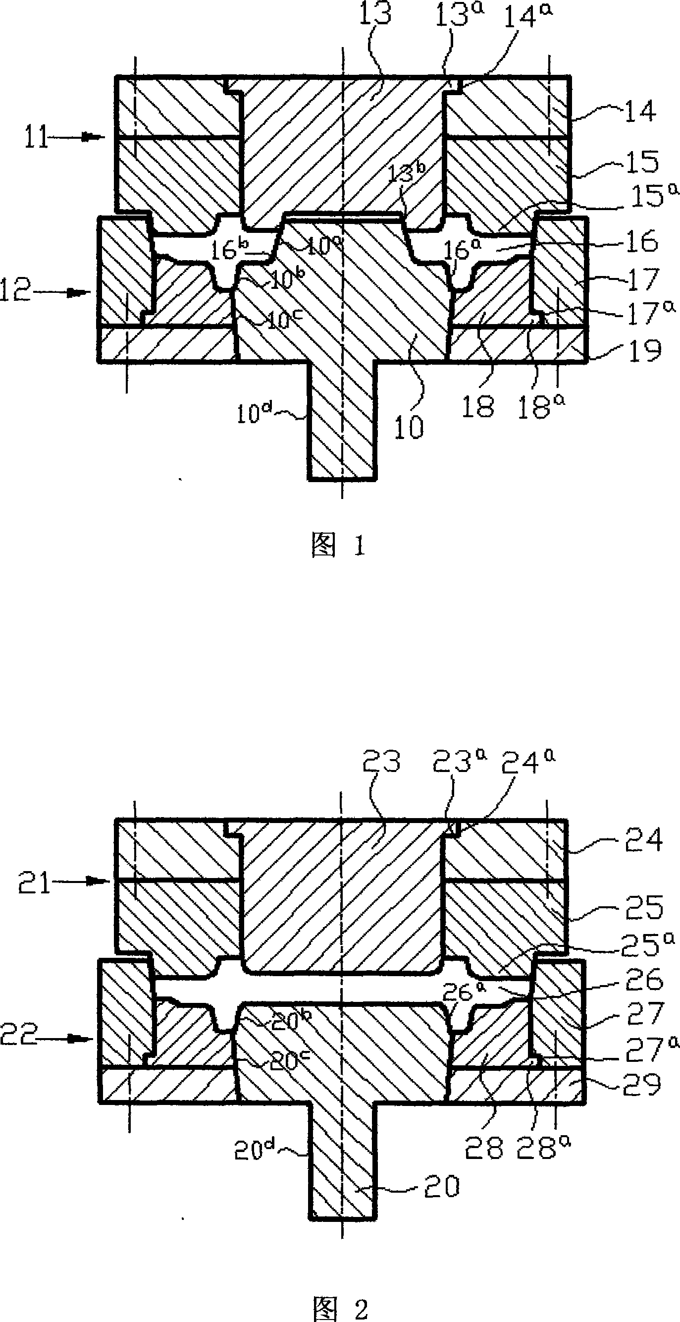 Large-scale forging dies for near-isothermally forging disc forgeable piece