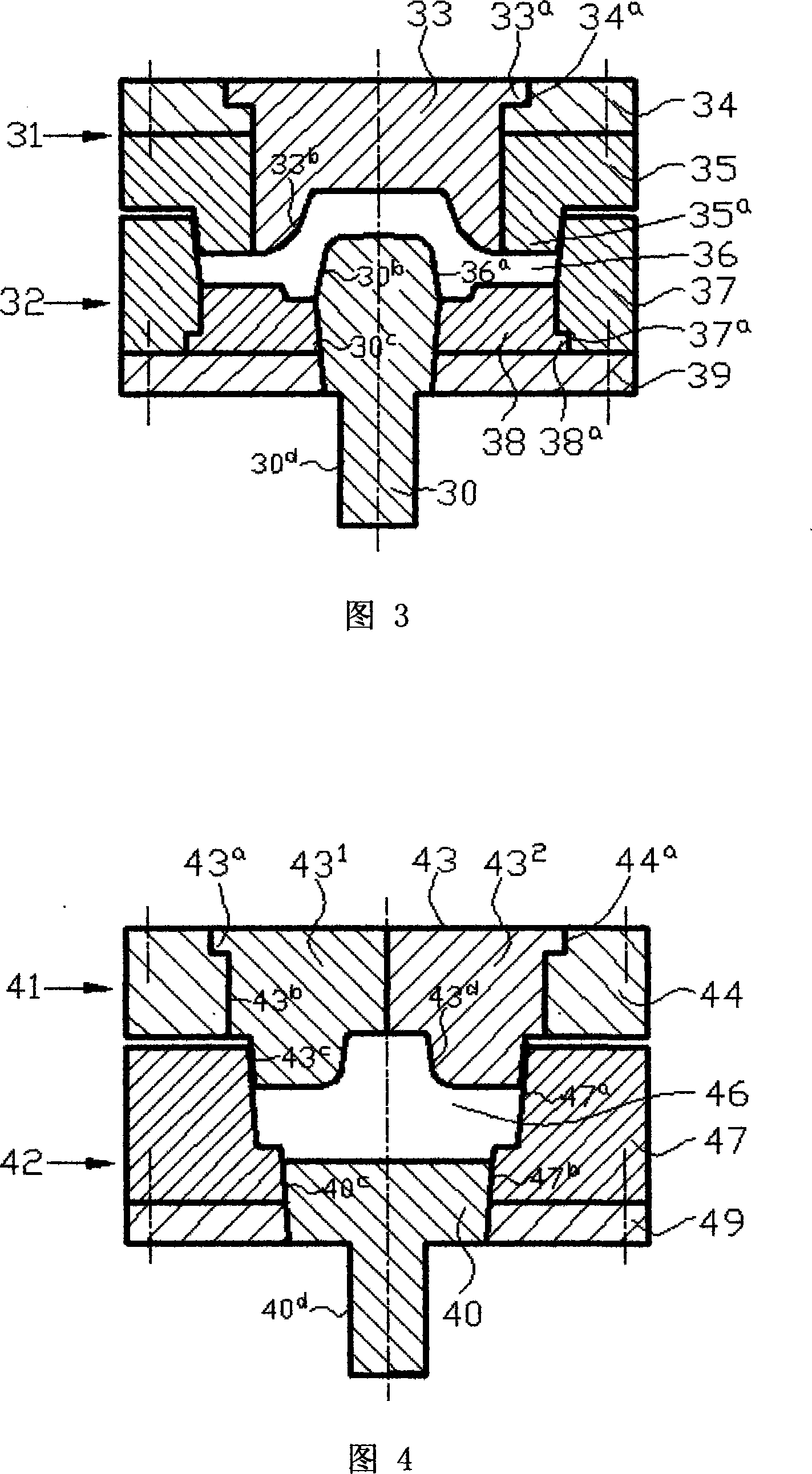 Large-scale forging dies for near-isothermally forging disc forgeable piece