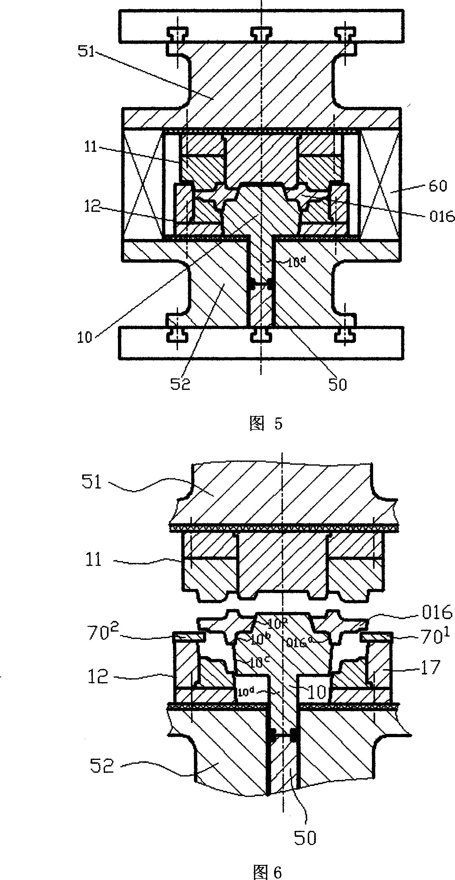 Large-scale forging dies for near-isothermally forging disc forgeable piece