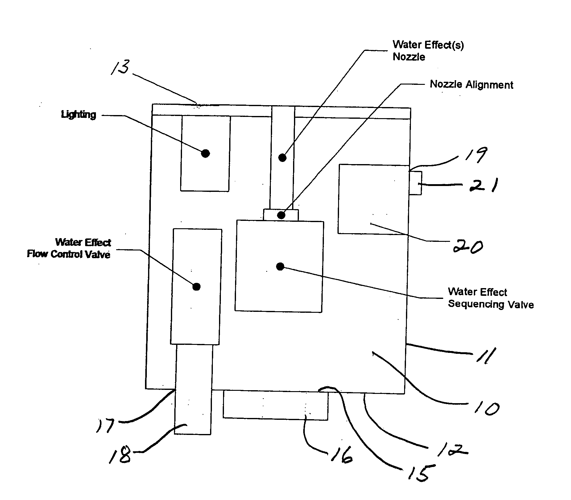 Modular fountain housing and fountain system