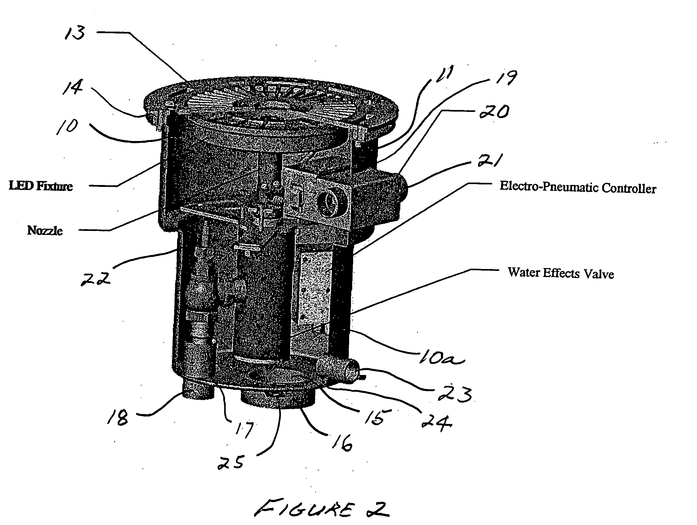 Modular fountain housing and fountain system