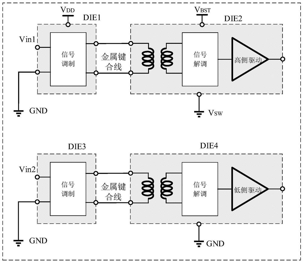 On-chip transformer capable of isolating voltage multiplication