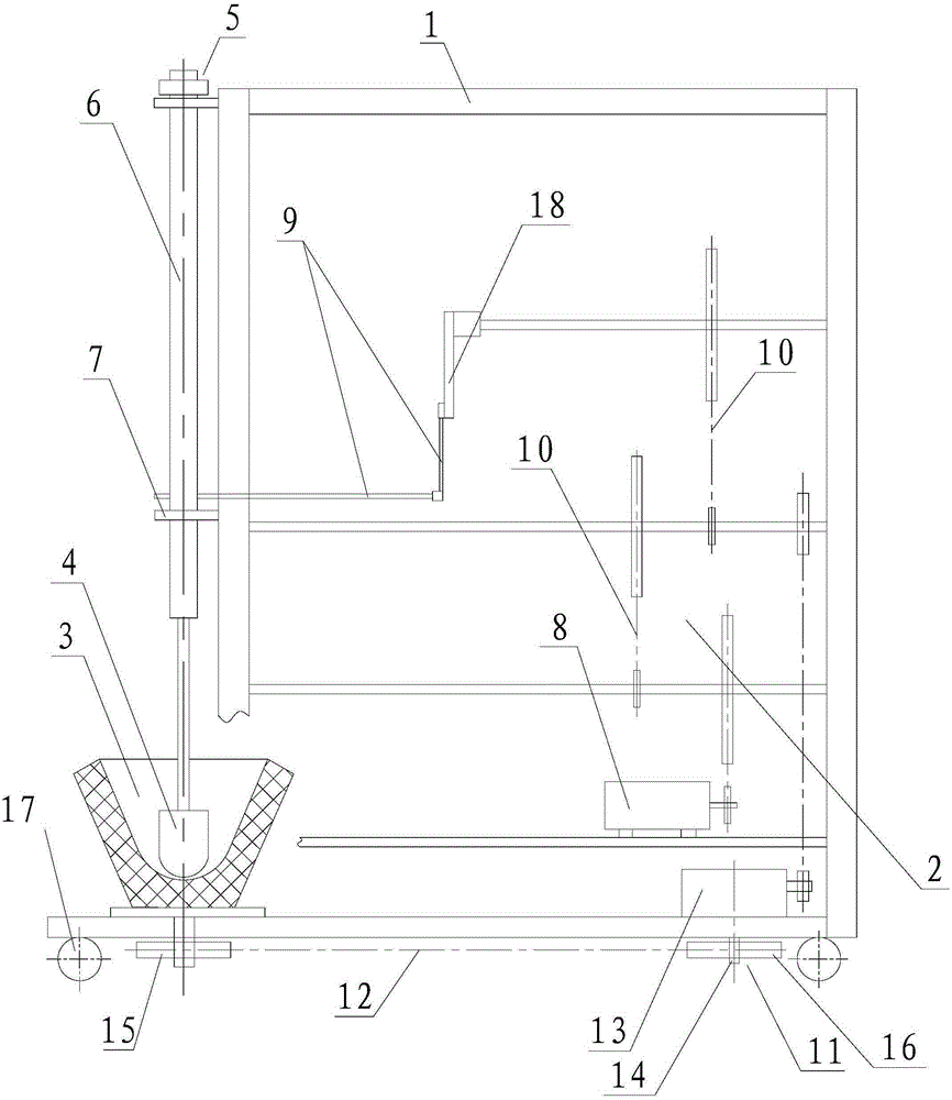 A tamping machine for kneading viscous food raw materials