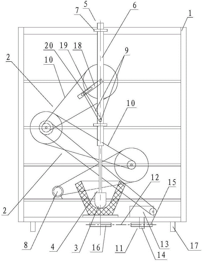 A tamping machine for kneading viscous food raw materials