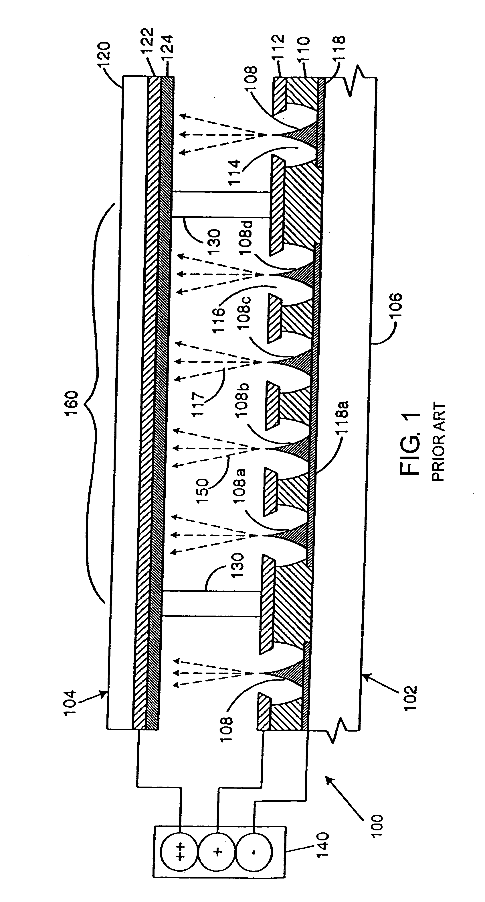 Mold for forming spacers for flat panel displays