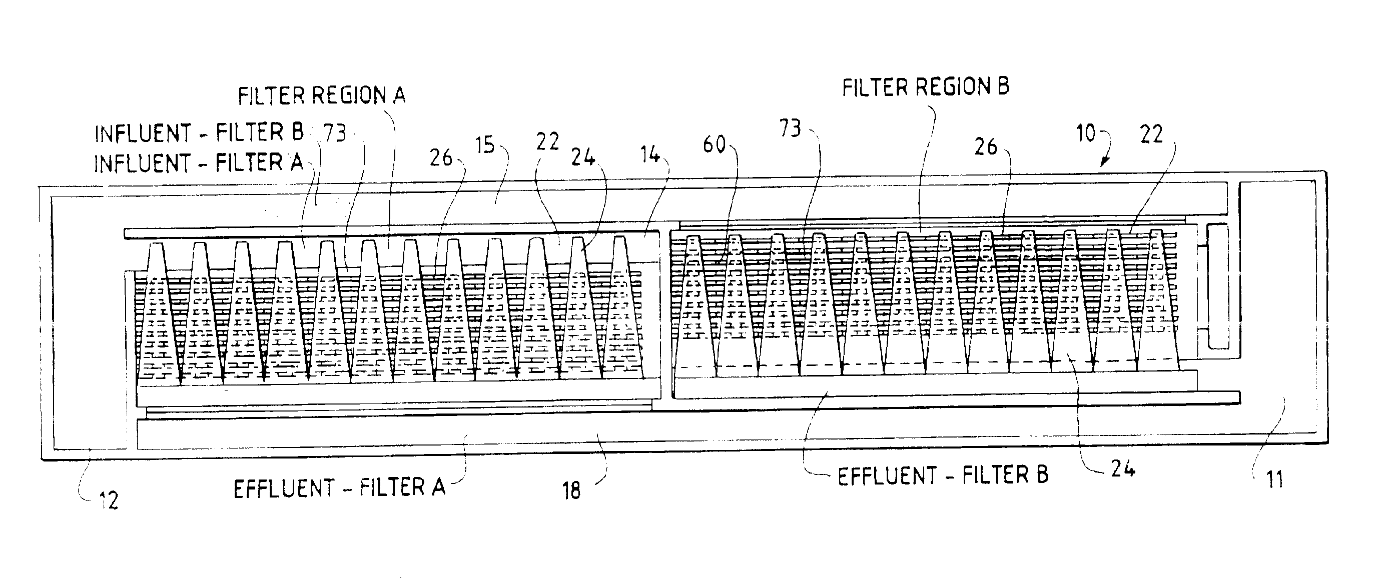 Processes and devices for water and wastewater treatment, including stationary cloth media filtration