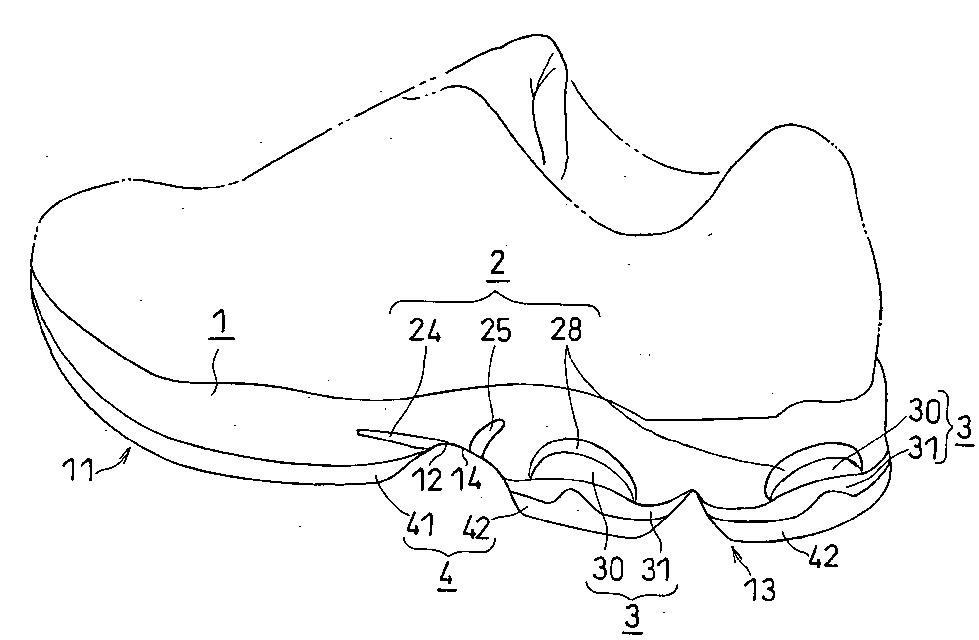 Shoe Sole With Reinforcing Structure and Shoe Sole With Shock-Absorbing Structure