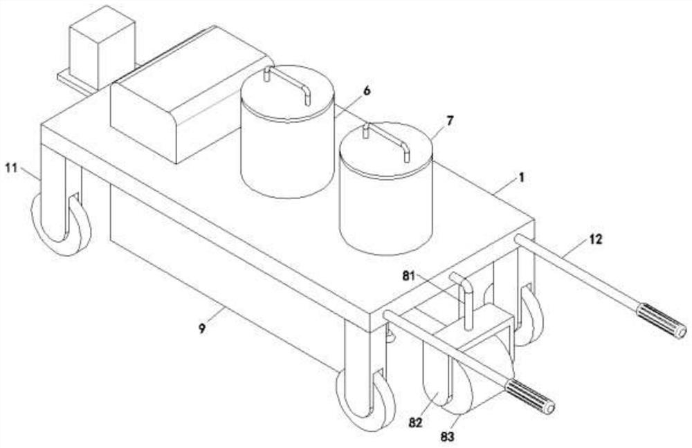 Crack repairing device with cleaning function for highway construction