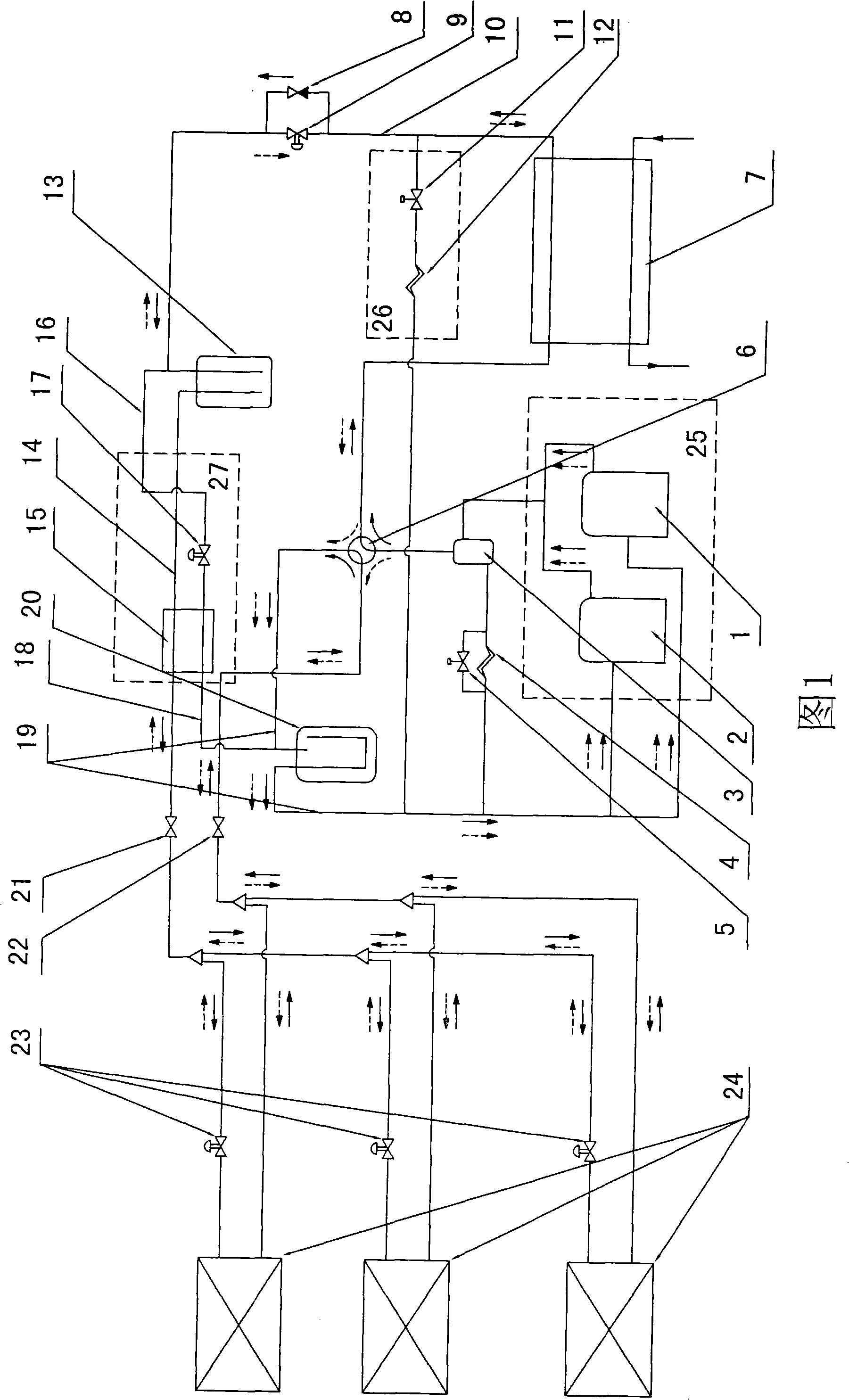 Water cooling heat pump type multiple air-conditioning unit