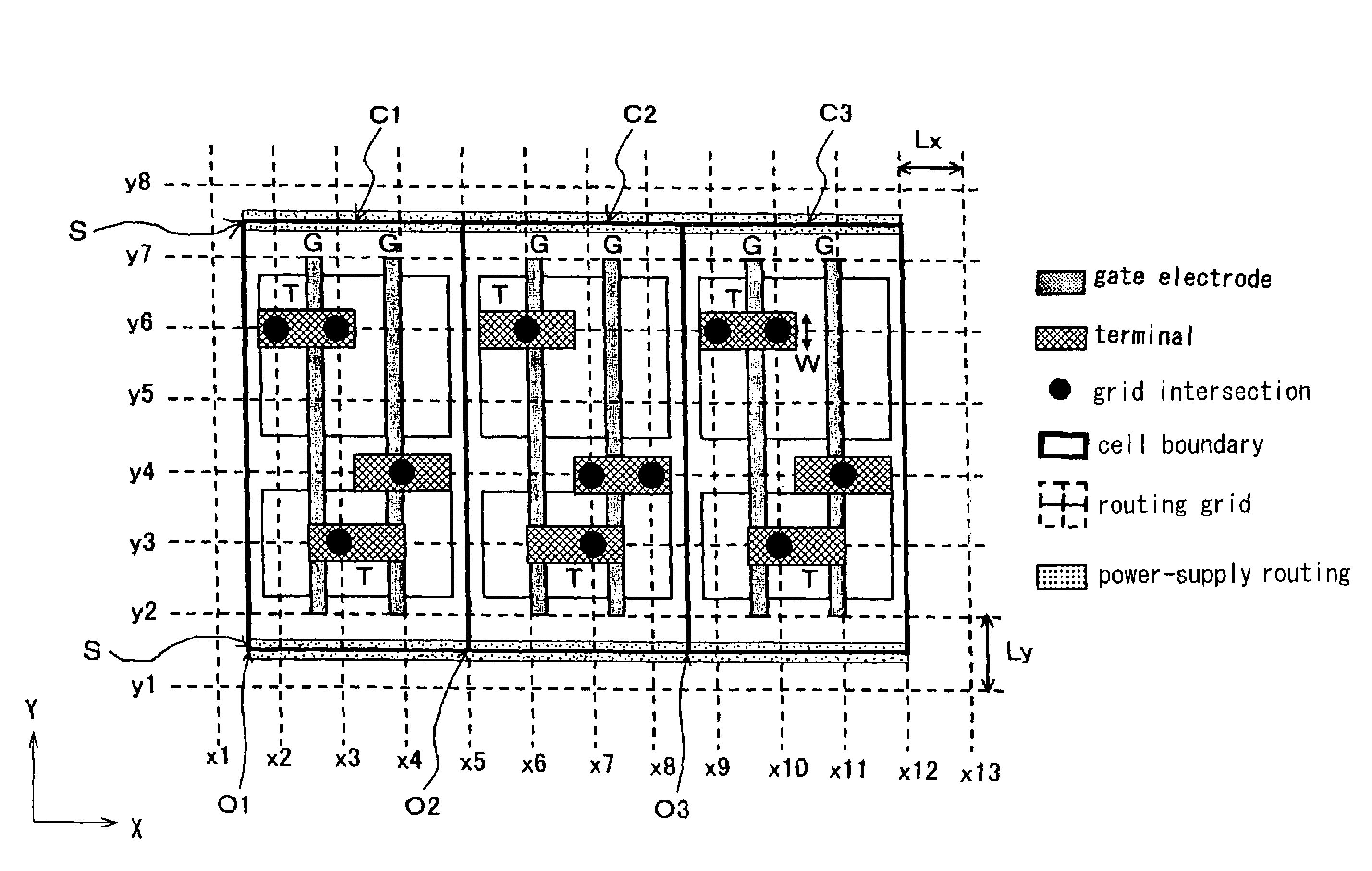 Cell, standard cell, standard cell library, a placement method using standard cell, and a semiconductor integrated circuit