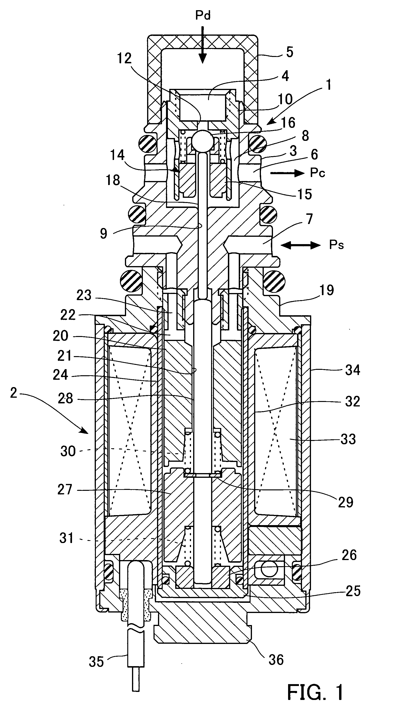 Control valve for variable displacement compressor