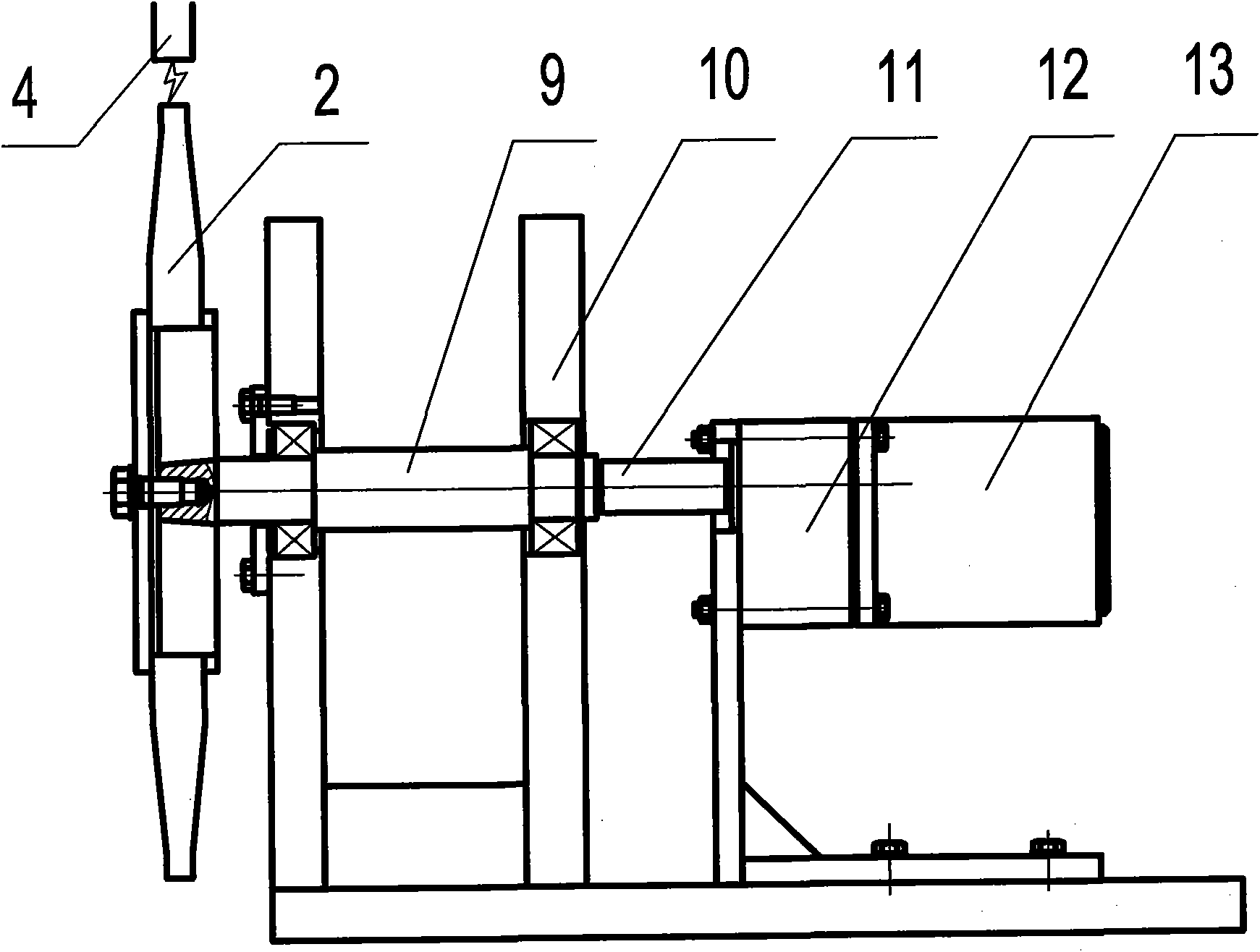 Device for preparing ultrahard abrasive particle layer by adopting electric spark deposition method