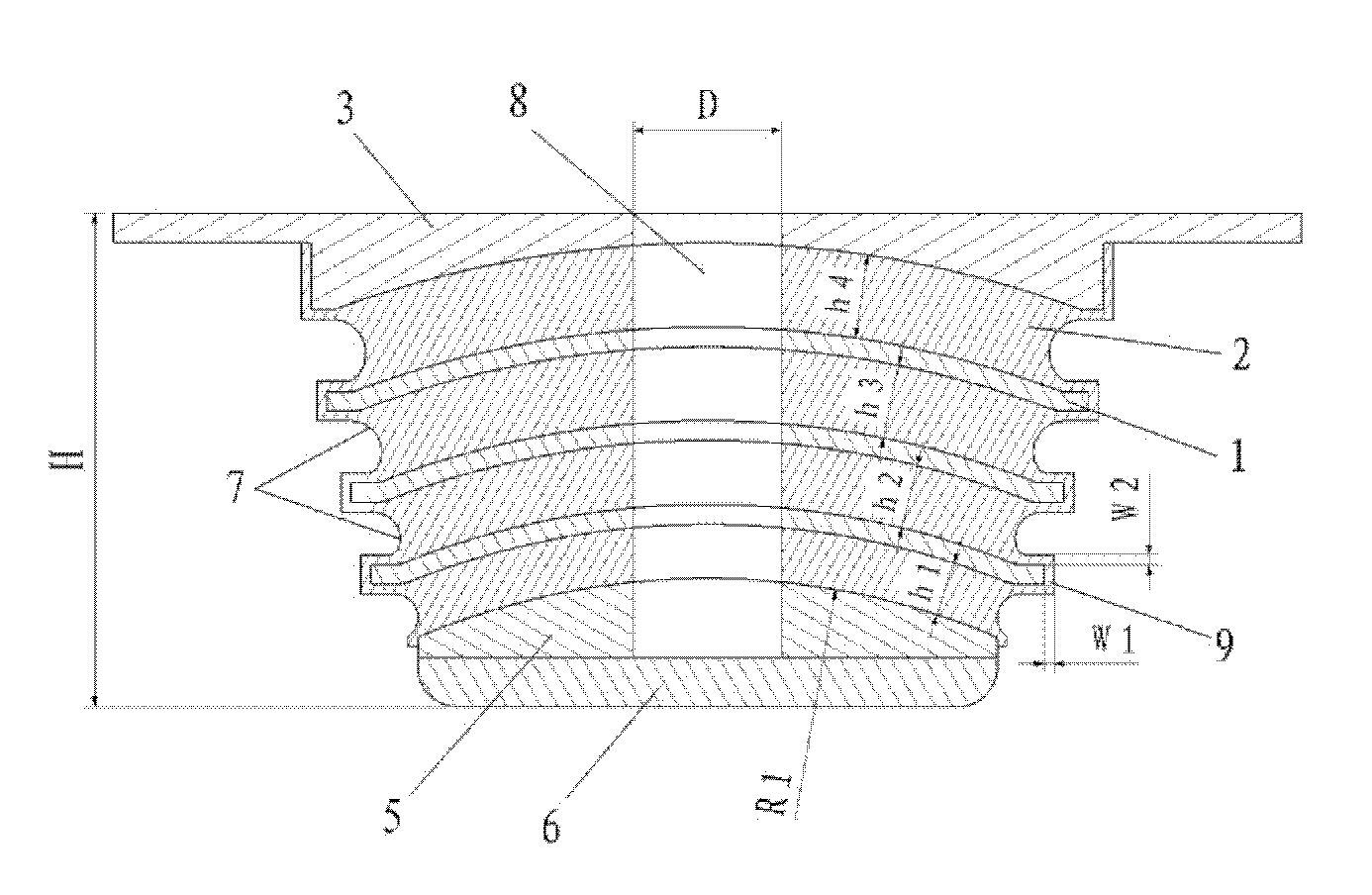 Auxiliary rubber spring for automobile suspension