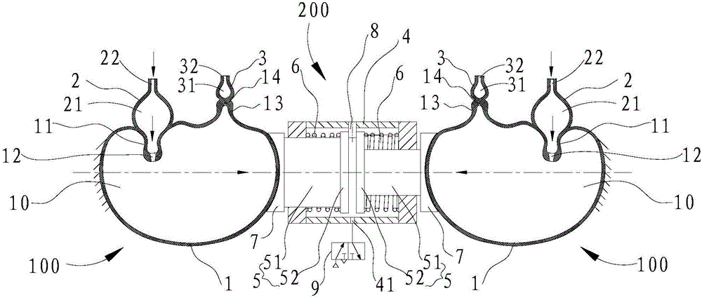 Double-plunger cylinder driving artificial heart pump