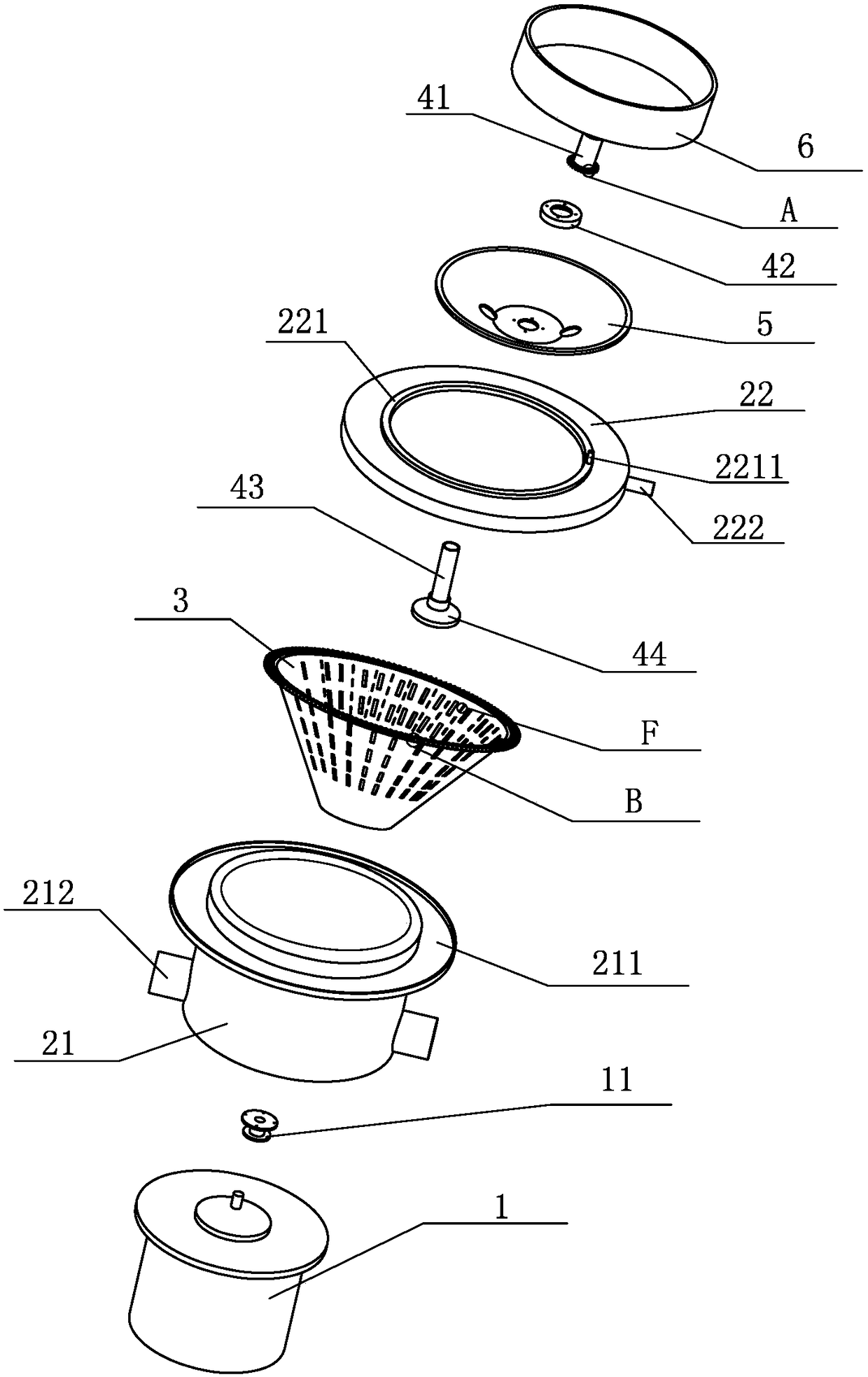 Automatic soybean milk maker integrating stir and residue separation