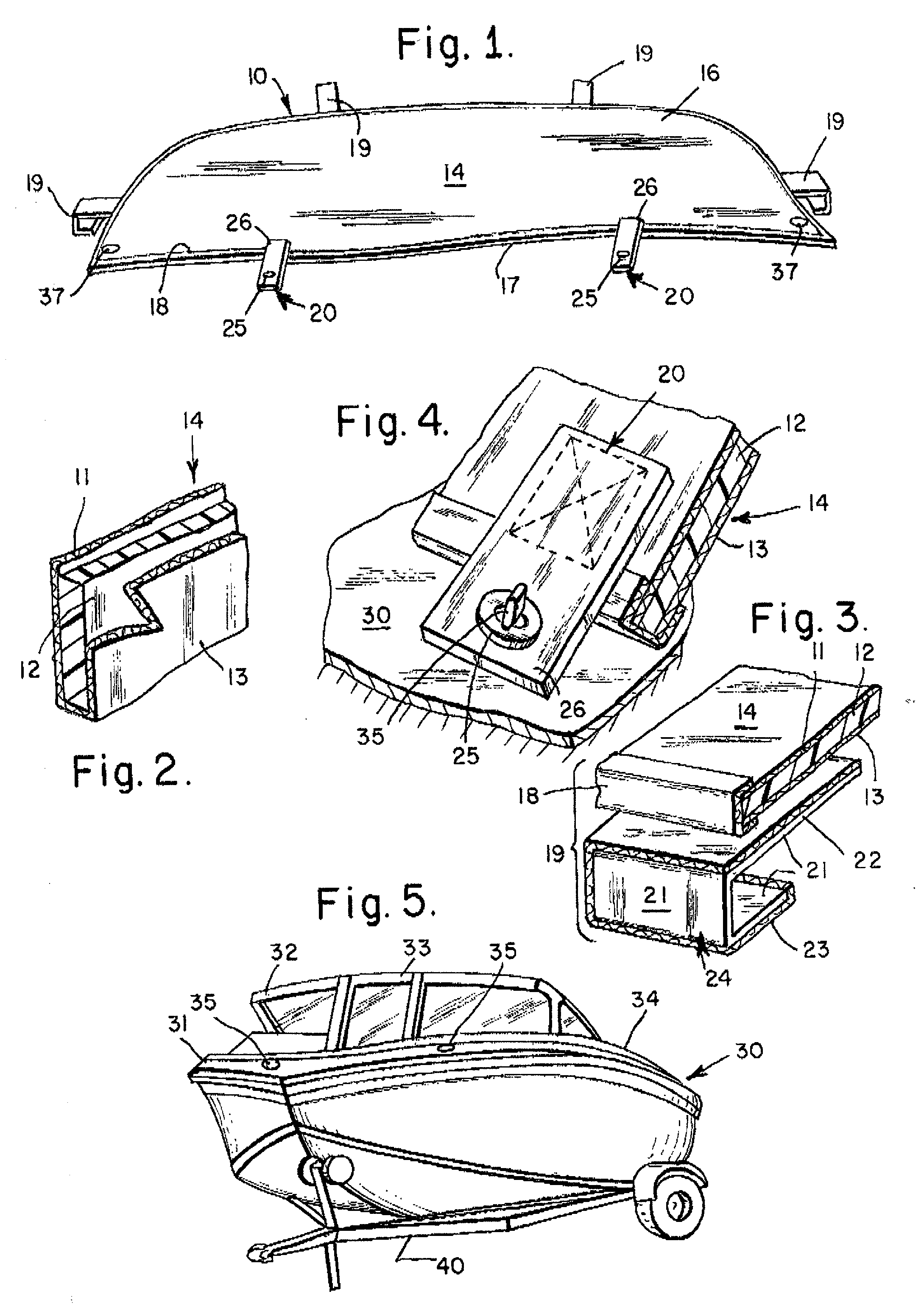 Protective cover for a windshield of a boat