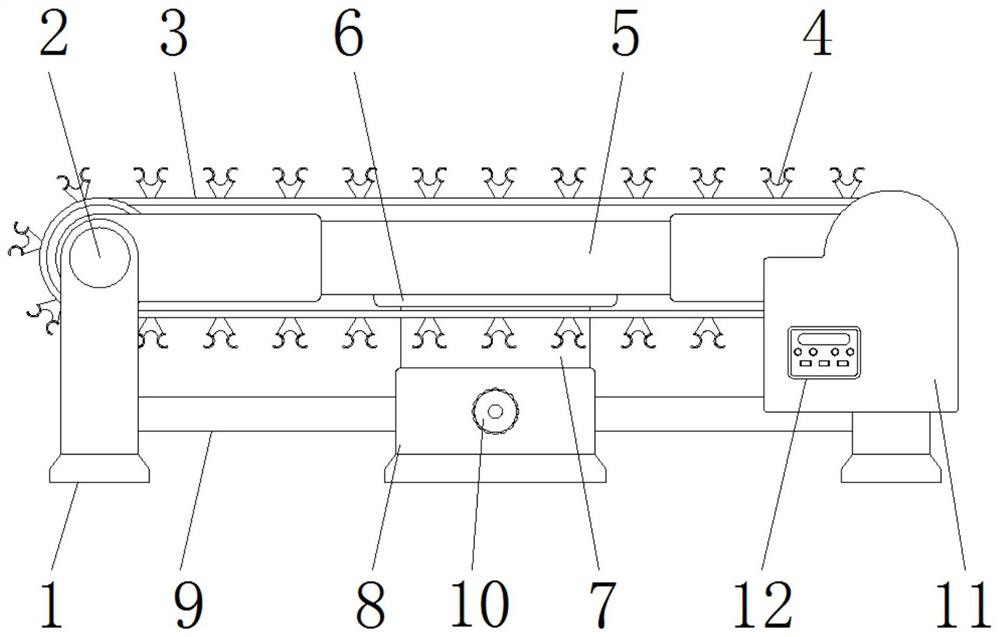 A conveying device for textile cloth production that can change the conveying direction