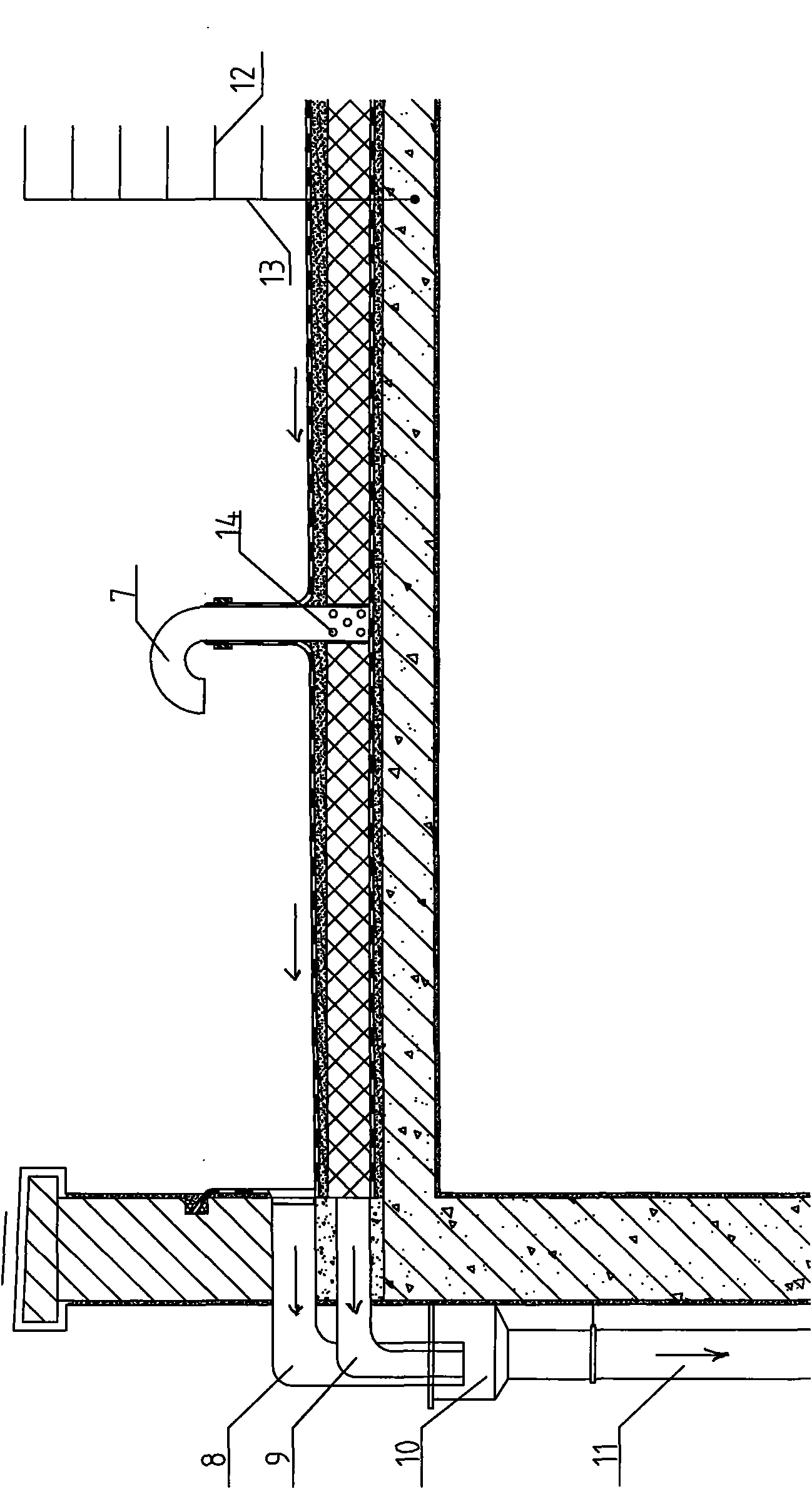 Double-layer waterproof and double-layer water exhaust structure of heat insulation house surface and construction method thereof