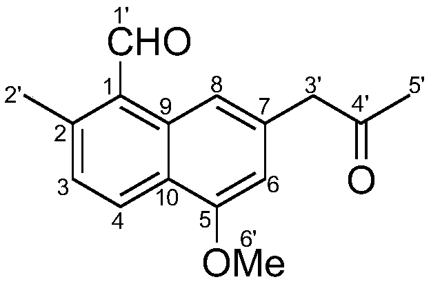 Naphthaldehyde compound with antibacterial activity, preparation method of naphthaldehyde compound and application of naphthaldehyde compound to cigarette paper