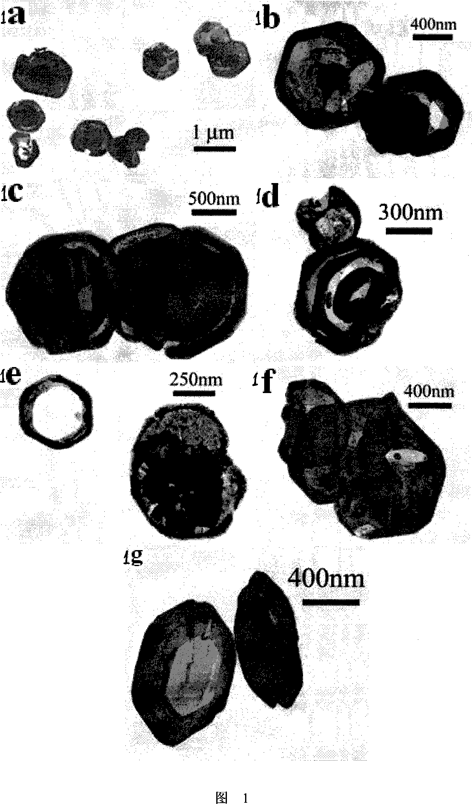 Method for producing cerium fluoride hollow nanostructured material