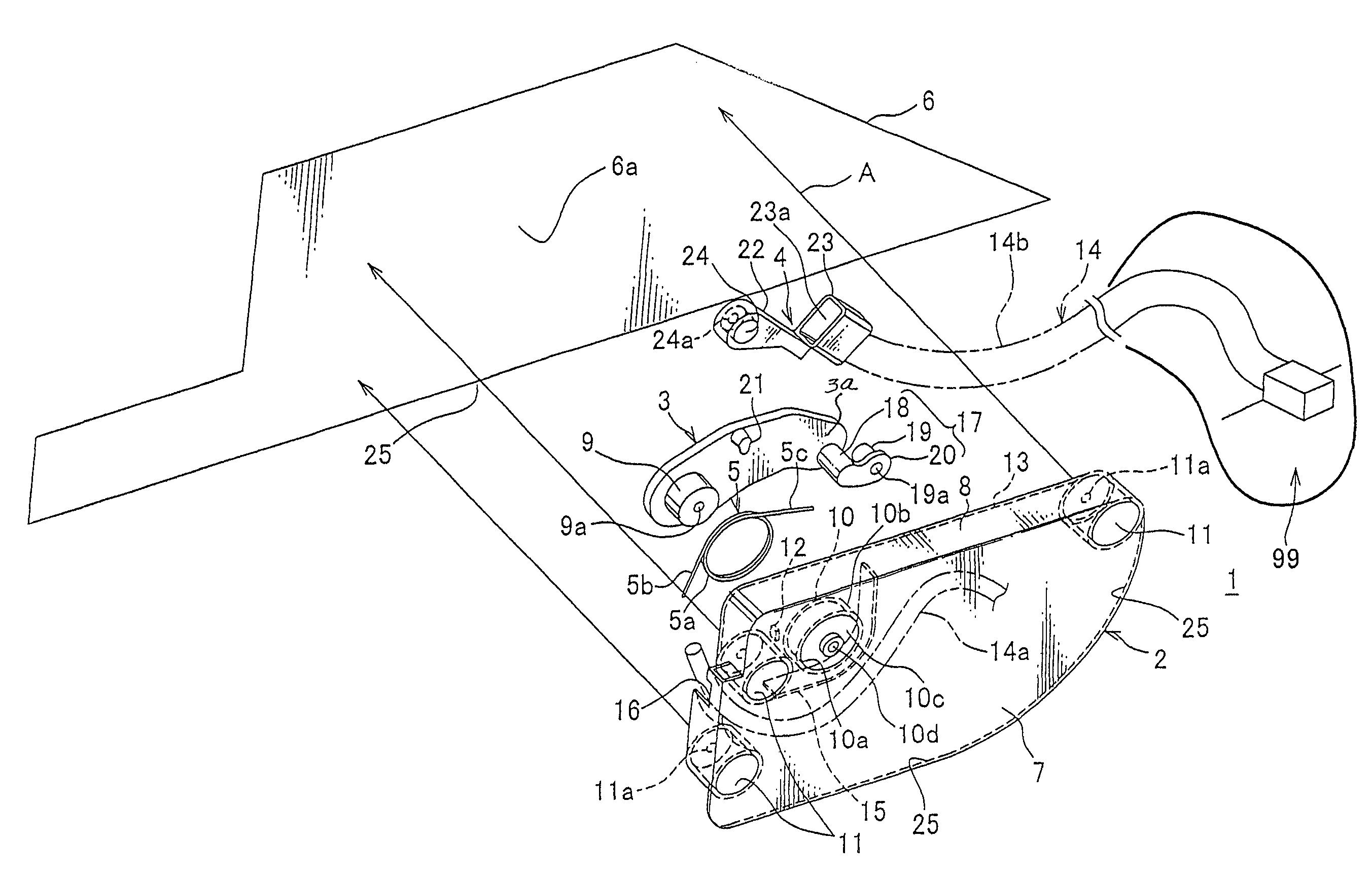 Power supplying system for a sliding structure