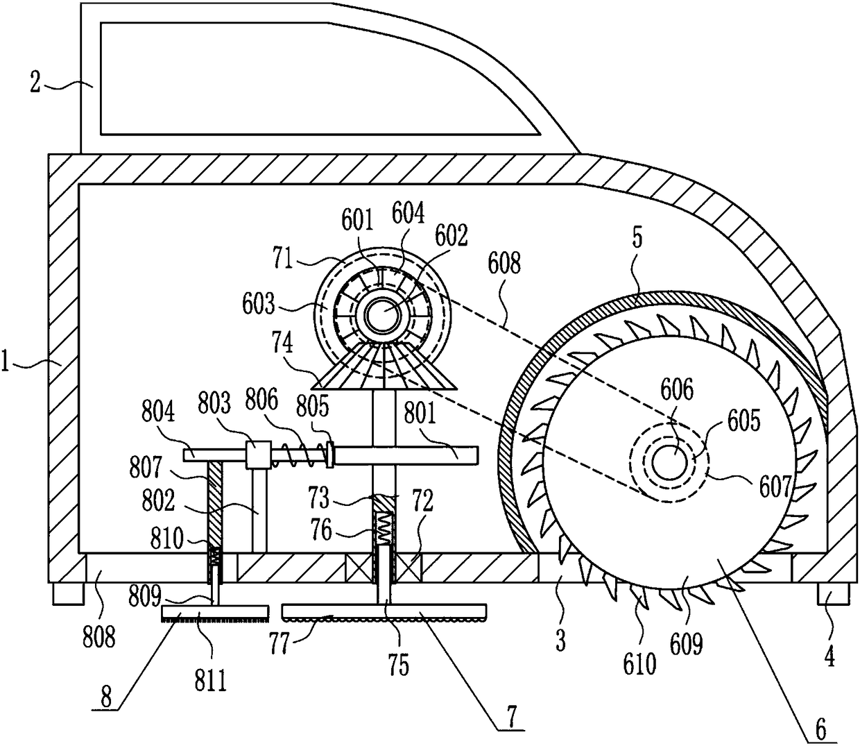 Planing polishing device for wood