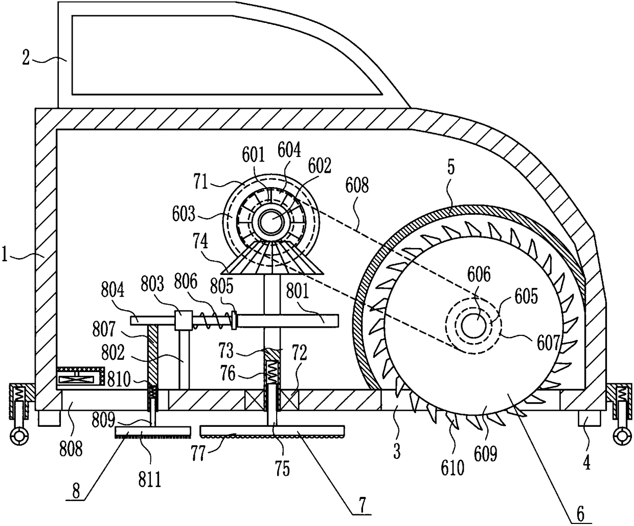 Planing polishing device for wood