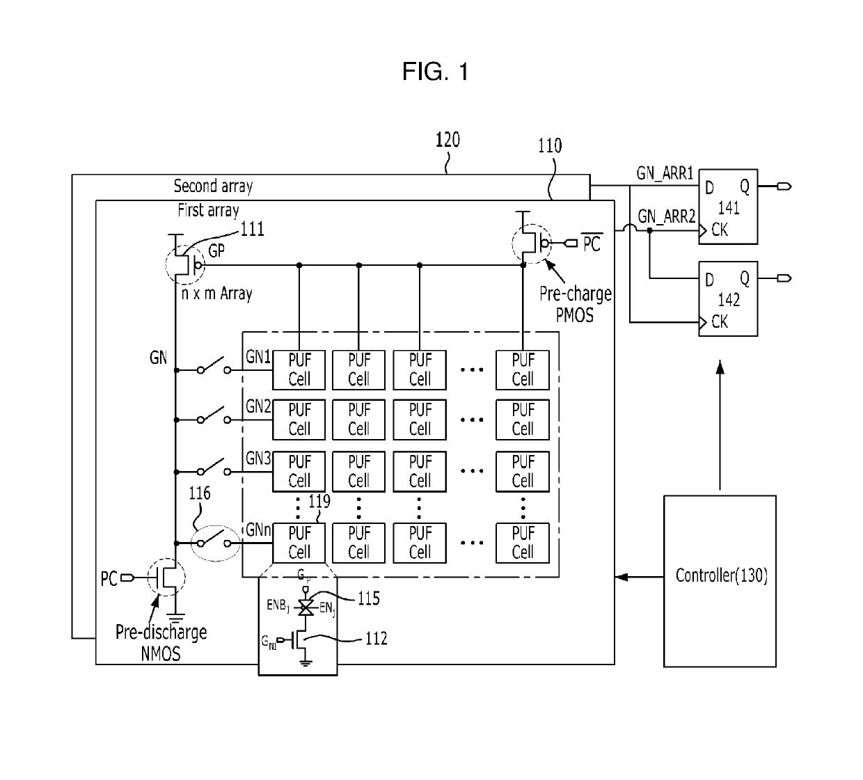 Method and apparatus with physically unclonable function (PUF) cell remapping and puf circuit