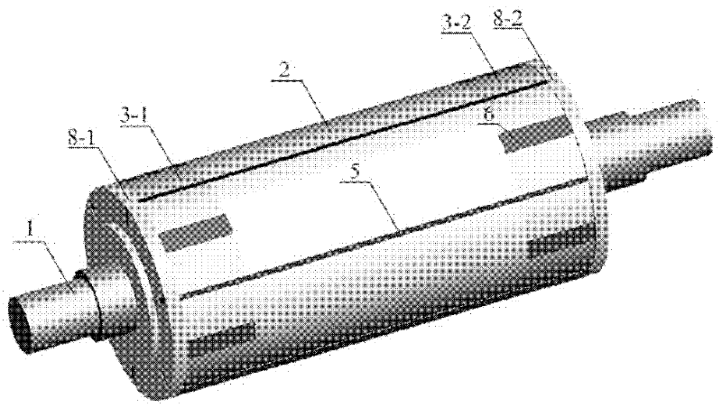 Sandwich permanent magnet synchronous motor rotor structure with solid-lamination axial direction compound