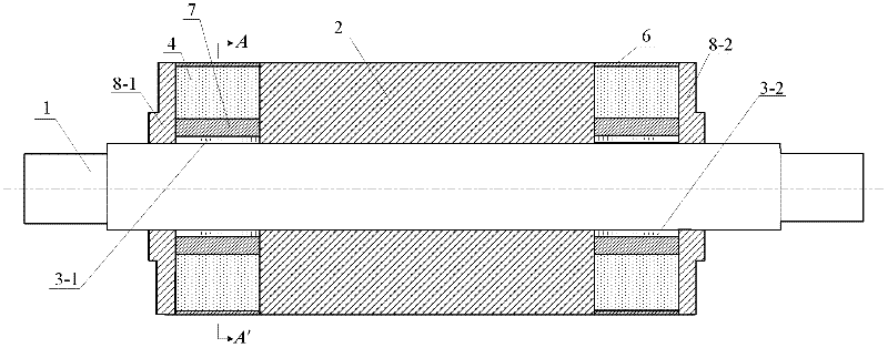 Sandwich permanent magnet synchronous motor rotor structure with solid-lamination axial direction compound