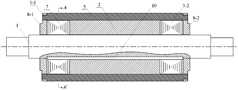 Sandwich permanent magnet synchronous motor rotor structure with solid-lamination axial direction compound