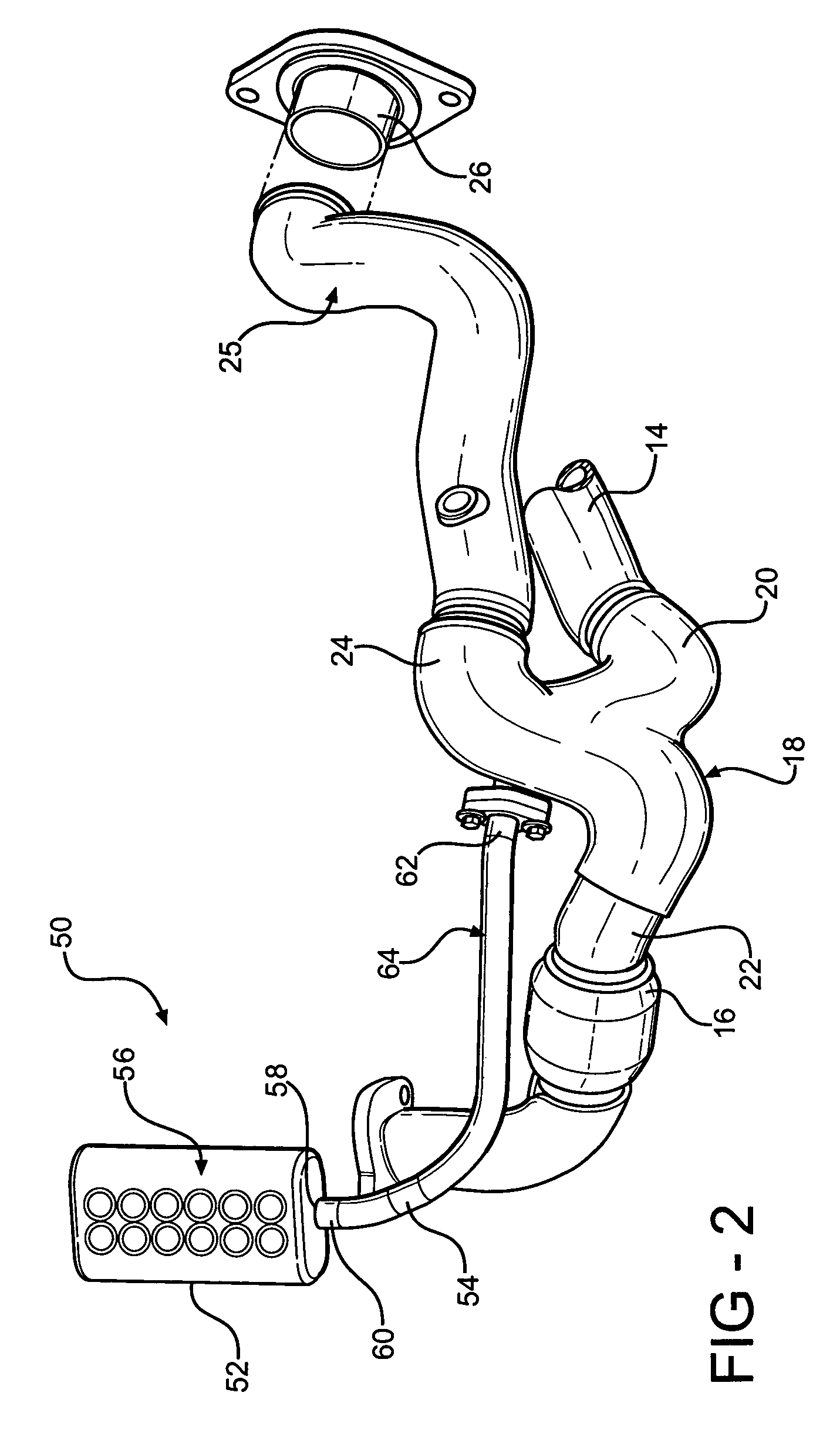 Sound dampening assembly for automotive exhaust system