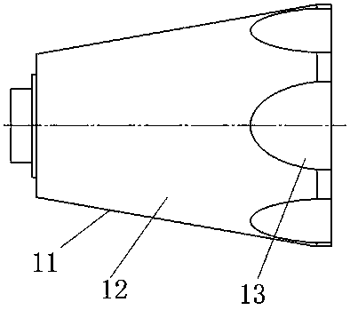 Machining method for external molded part of outer mold of insulator pouring mold