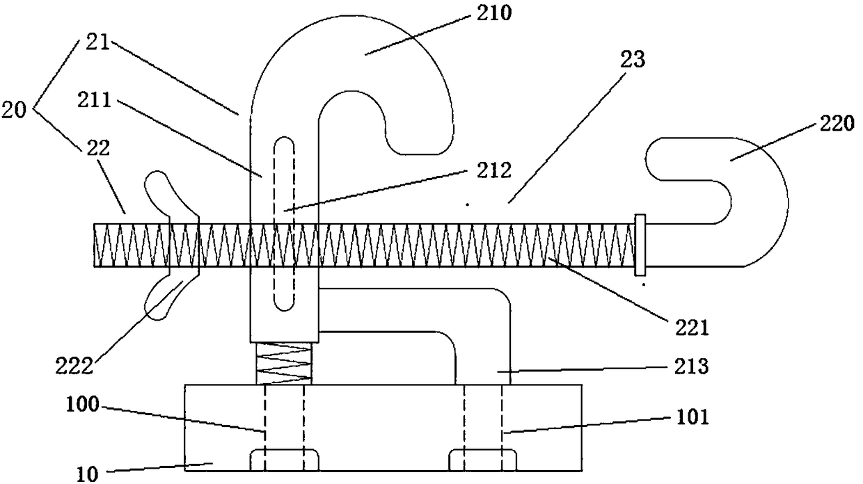 A tower leg board fixing device