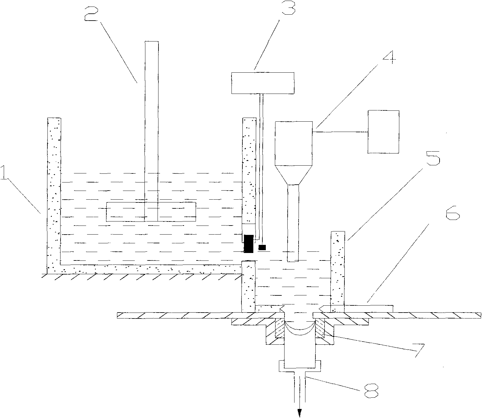 Method and device for preparing metal base nano composite material by ultrasound stirring and continuous casting