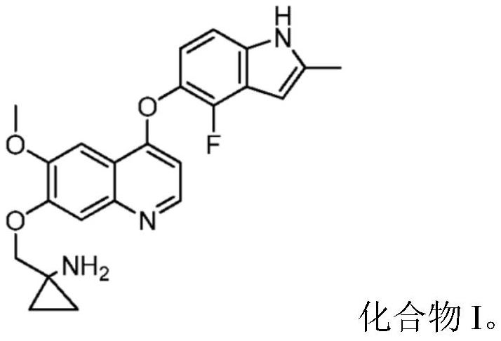 Quinoline compound for combined treatment on gastric carcinoma