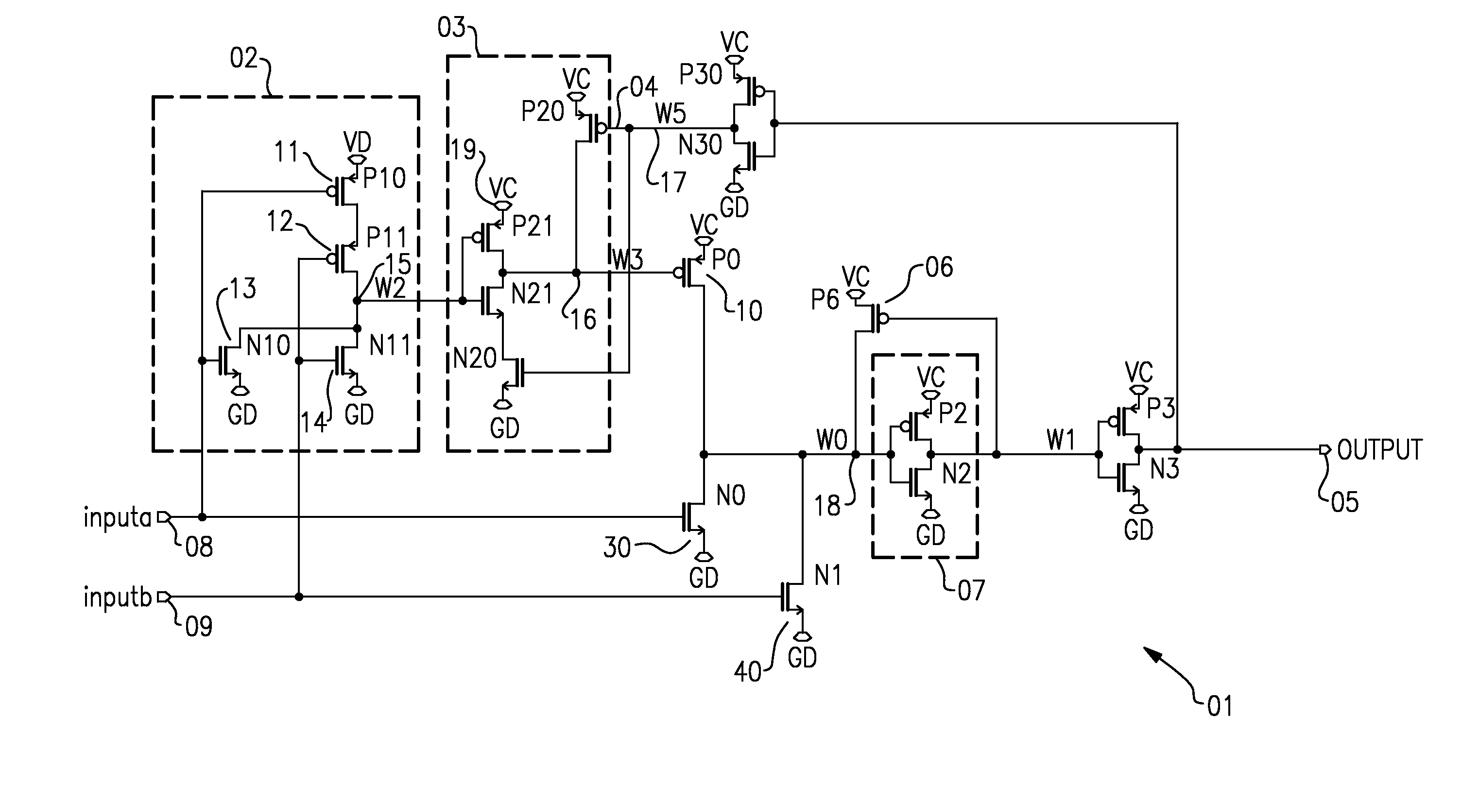 Circuit Combining Level Shift Function with Gated Reset