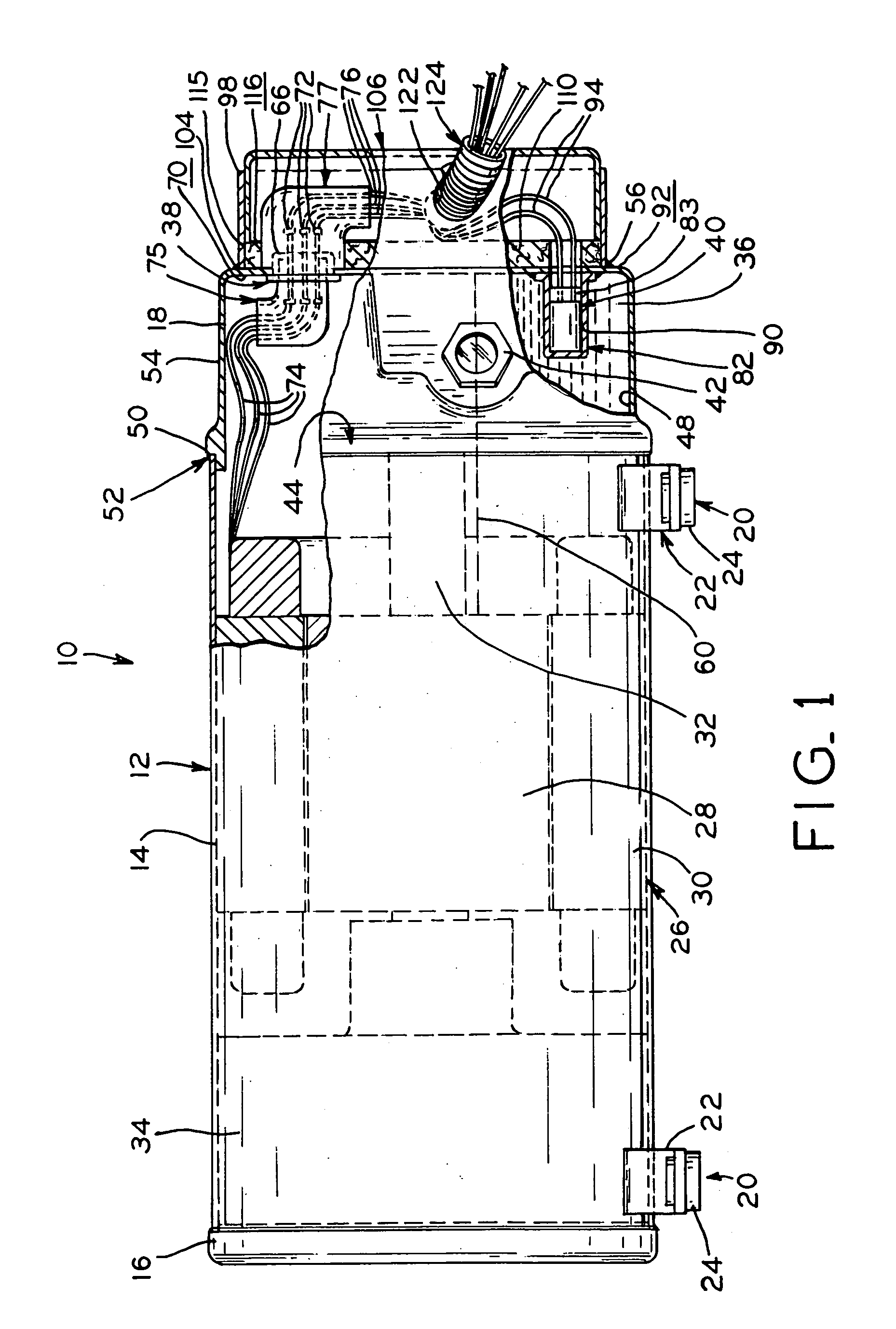 Horizontal compressor end cap with a terminal, a visually transparent member, and a heater well mounted on the end cap projection