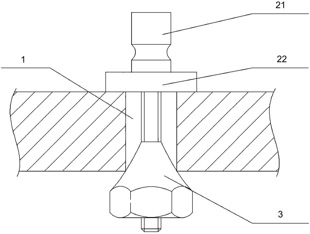 Measuring tool for space size of high-strength bolt hole group