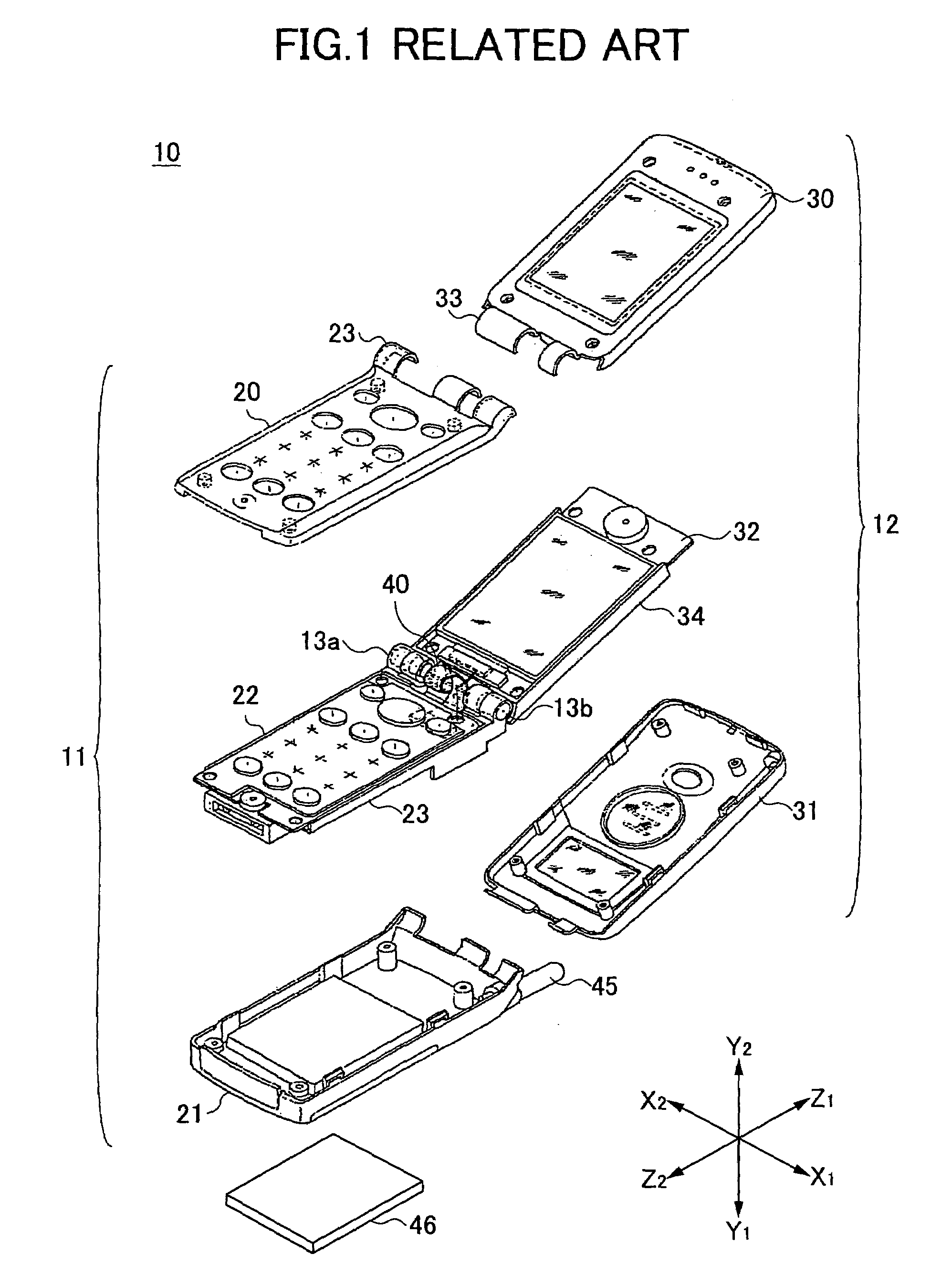 Folding type portable radio machine and chassis of the radio machine