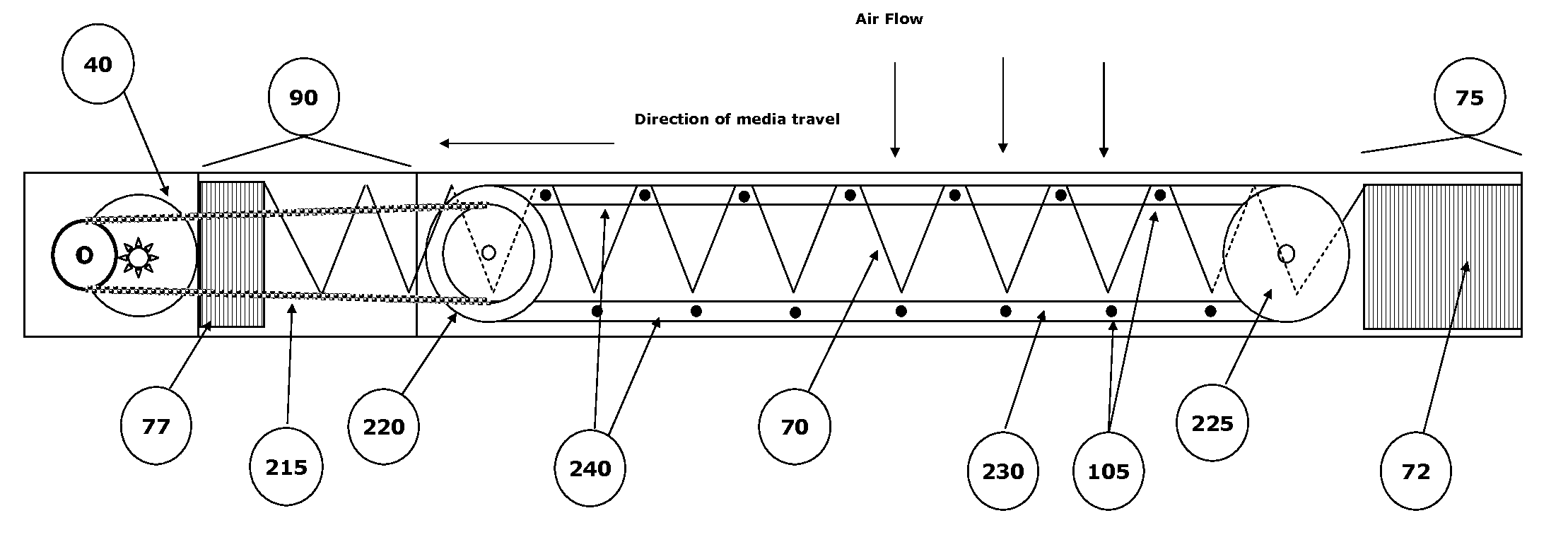 Direct replacement air filter with automatic filter media advance and wireless communications