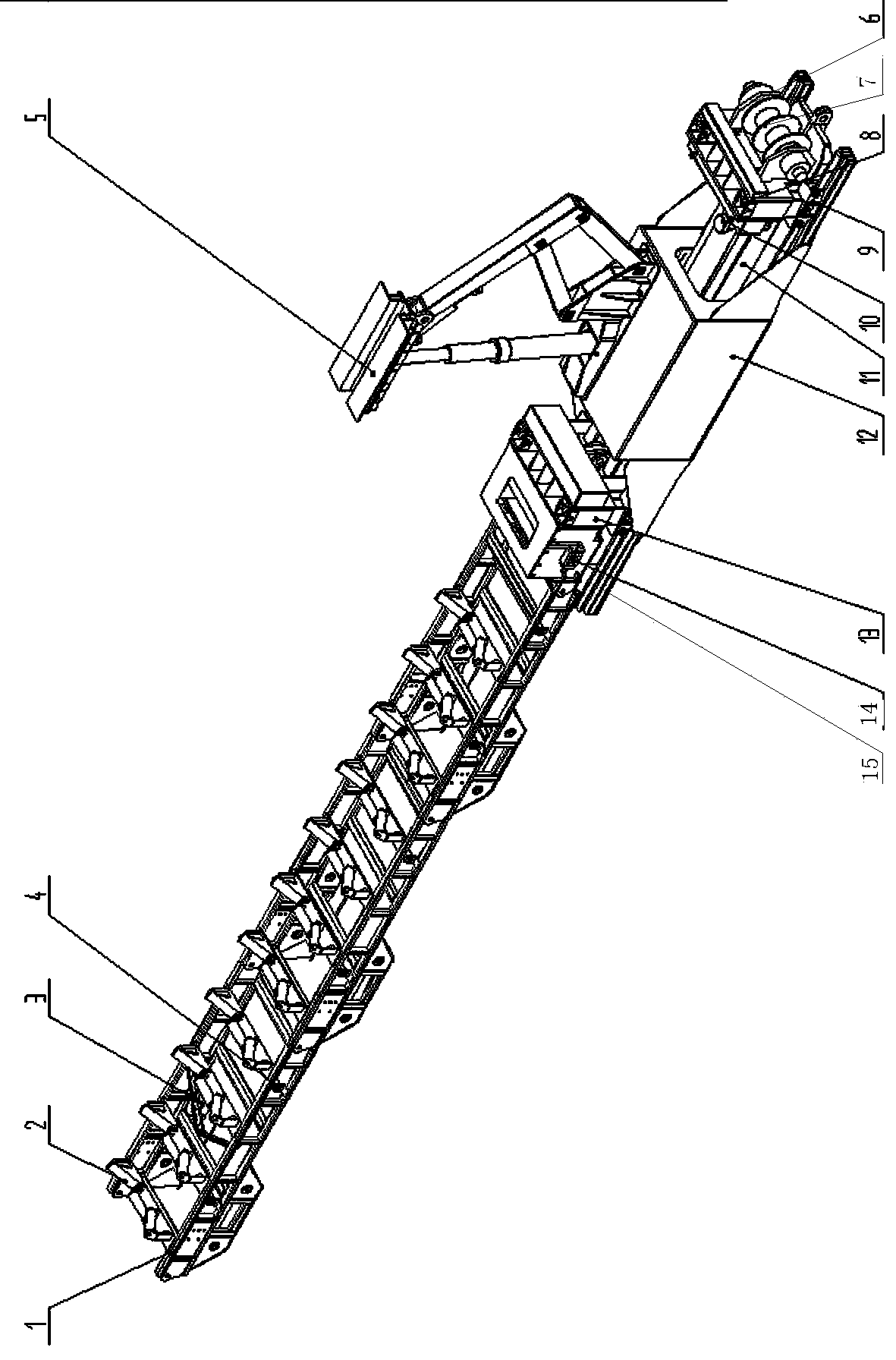 Stepping self-moving rubber belt conveyor tail used for fast driving