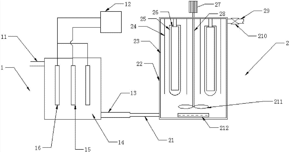 Apparatus utilizing electrochemical reactions and photocatalytic reactions to process wastewater