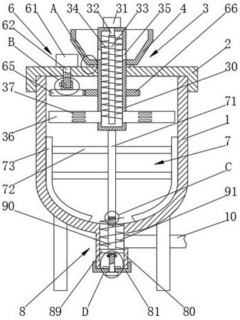 Carbon-carbon composite material production device and production process