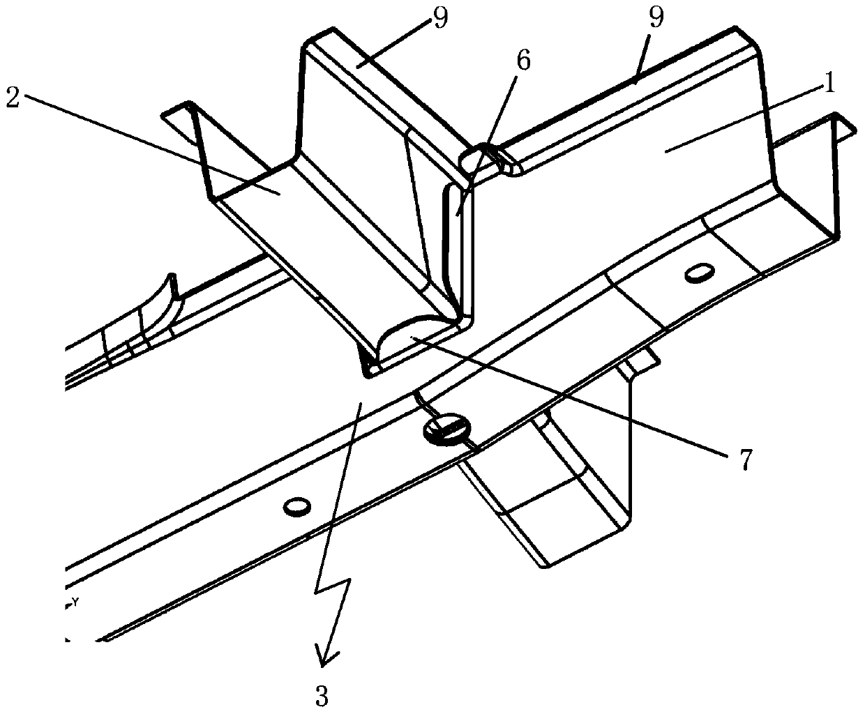 Beam and longitudinal beam connecting assembly