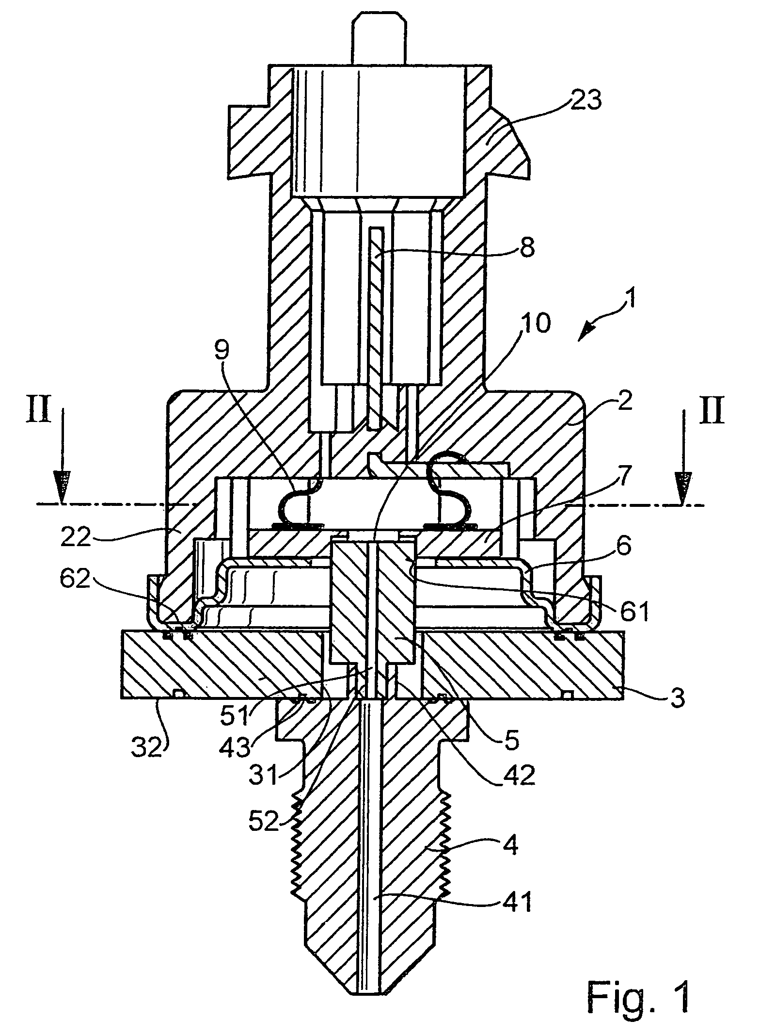 High pressure sensor comprising silicon membrane and solder layer